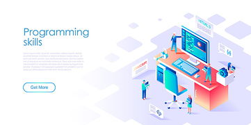 2.5D科技智能数据官网登录页设计 立体AI插画与网络科技开发